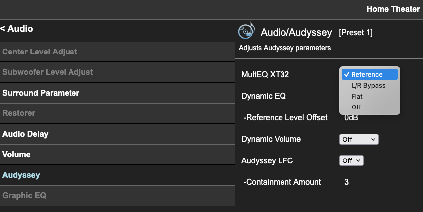 Denon AVR web-based configuration