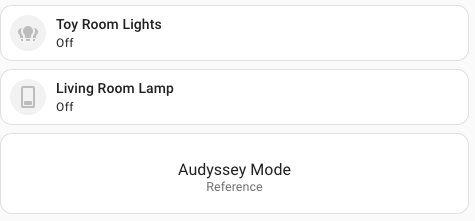 HA button for toggling Audyssey settings